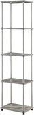 Oakestry No Tools 5-Tier Tower, Faux Gray Marble/Chrome