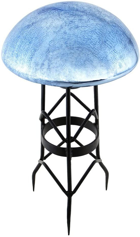Oakestry Glass Toadstool Mushroom Gazing Ball, Blue Lapis
