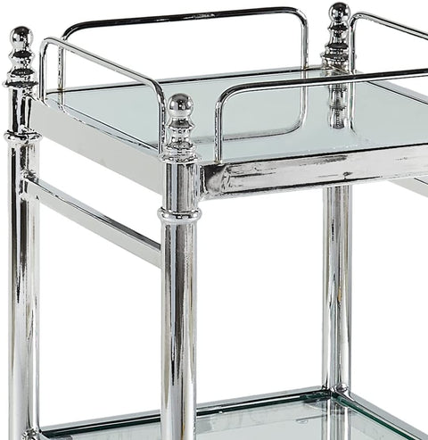 Oakestry Pinnacle Chrome and Glass Cart