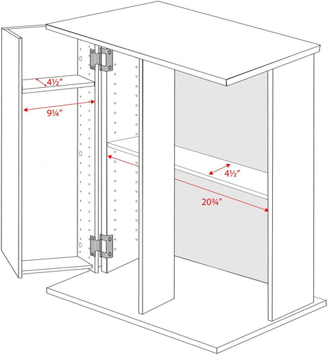 Oakestry Locking Media Storage Cabinet, Black