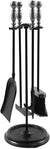 Oakestry Bolton 5-piece Mini Fireplace Stove Tool Set, Polished Pewter and Black