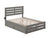 Oakestry Oxford Bed with Footboard and USB Turbo Charger with Twin Trundle, Full, Grey