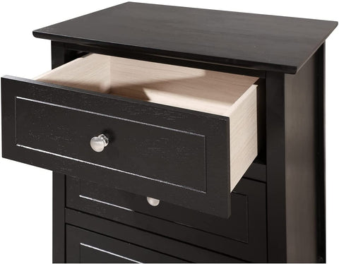 Oakestry 3 Drawer Nightstand, Black