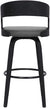 Oakestry Shelly Faux Leather Swivel Barstool, 26&#34; Counter Height, Black and Gray