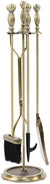 Oakestry Sutton 5-piece Fireplace Tool Set, Antique Brass