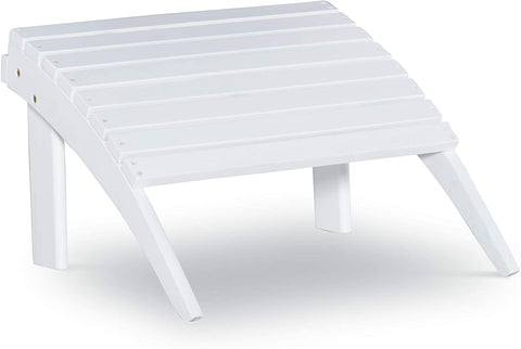 Oakestry Adirondack, White Ottoman,