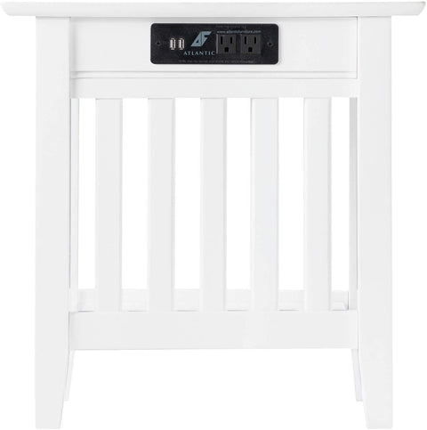 Oakestry Mission End Table, Chair Side (22&#34; x 14&#34;), White