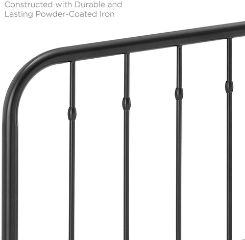 Oakestry Lennon Modern Farmhouse Metal King Headboard in Black