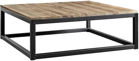 Oakestry Attune 43.5&#34; Coffee Table With Solid Pine Wood Top In Brown