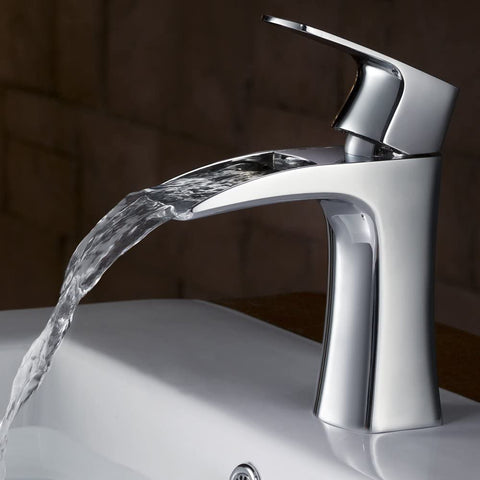 Oakestry Bath FFT3071CH Fortore Single Hole Mount Bathroom Vanity Faucet, Chrome