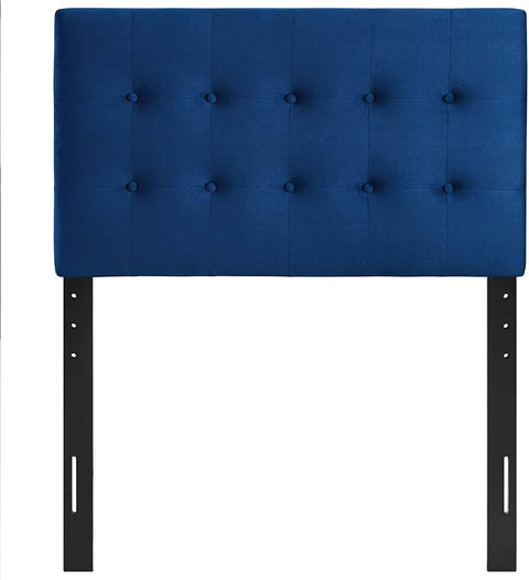 Oakestry Emily Twin Biscuit Tufted Performance Velvet Headboard, Navy