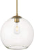 Oakestry Baxter 1 Light Brass Pendant with Clear Glass
