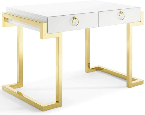 Oakestry Ring Office Desk, Gold White