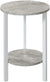 Oakestry Graystone 2-Tier Plant Stand, 24&#34;, Faux Birch/White