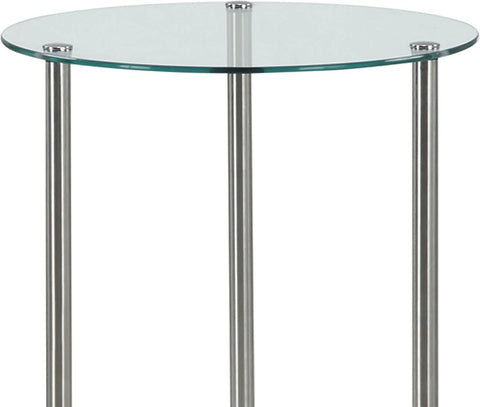 Oakestry Classic Glass 2 Tier Round End Table, Glass