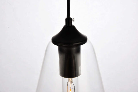 Oakestry Placido Collection Pendant D5.9 H14.2 Lt:1 Black and Clear Finish