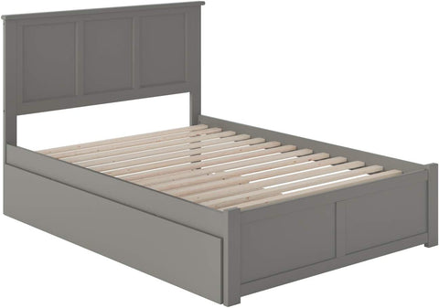 AFI Madison Platform Flat Panel Foot Board and Full Size Urban Trundle Bed, Grey