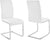 Oakestry Amanda Side Upholster Chrome White Finish Kitchen &amp; Dining Chair-Set of 2