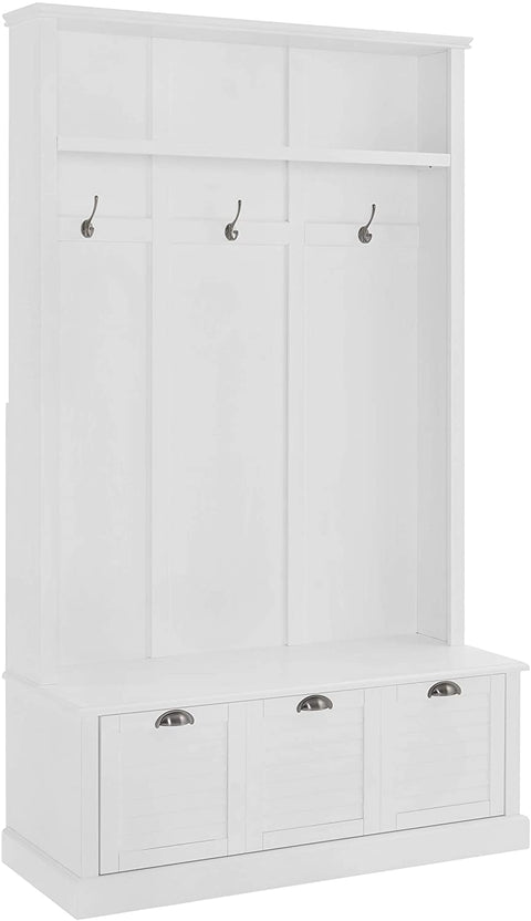 Oakestry Ellison Hall Tree with Storage Drawer, White