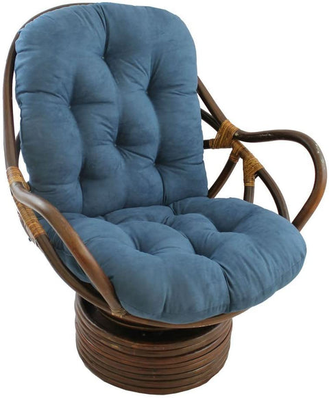 Oakestry Furniture Piece Rattan Swivel Rocker with Micro Suede Cushion