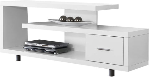 TV STAND - 60 inches L / WHITE WITH 1 DRAWER
