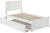 Oakestry Madison Platform Bed with Matching Foot Board and Twin Size Urban Trundle, Twin, White