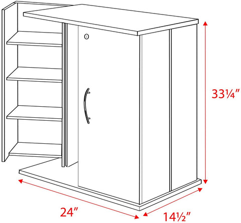 Oakestry Locking Media Storage Cabinet, Black