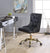 Oakestry Purlie Office Chair, Black PU &amp; Gold Black PU &amp; Gold//Transitional