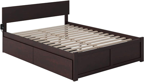 Oakestry Orlando Platform Bed with 2 Urban Bed Drawers, Queen, Espresso