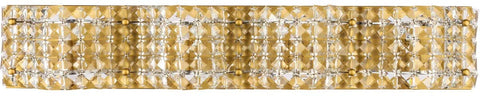 Oakestry Ollie Mid-Century Modern 4 Light Entryway and Bathroom Wall Sconce in Brass and Clear Crystals