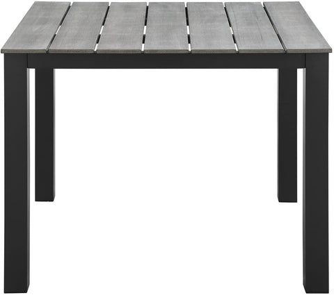 Oakestry Maine Aluminum Outdoor Patio 63&#34; Dining Table in White Light Gray
