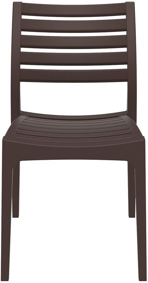 Oakestry Ares Outdoor Patio Dining Chair in Brown (Set of 2)