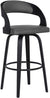 Oakestry Shelly Faux Leather Swivel Barstool, 26&#34; Counter Height, Black and Gray
