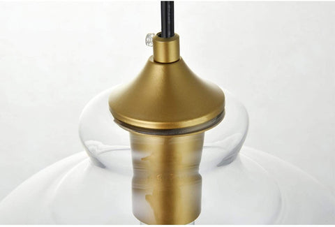 Oakestry Destry 1 Light Brass Plug-in Pendant with Clear Glass