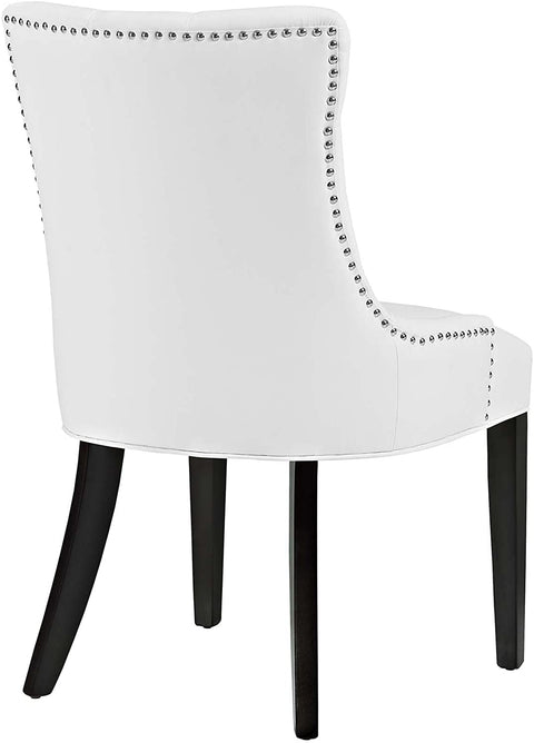 Oakestry MO- Regent Modern Tufted Faux Leather Upholstered with Nailhead Trim, Dining Chair, White