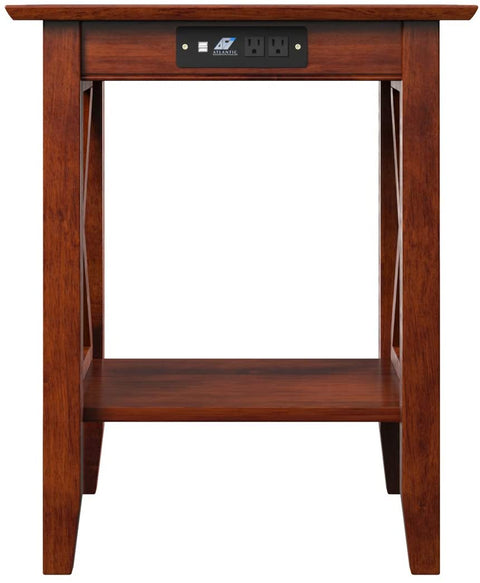 Oakestry Lexi Printer Stand with Charging Station, Walnut