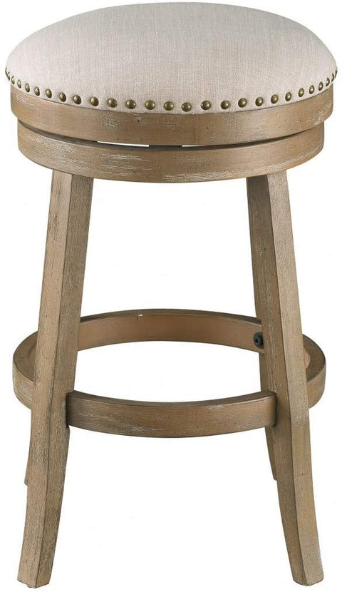Oakestry Toffee Brown w/Oatmeal Fabric Swivel Counter Stools - Set of 2