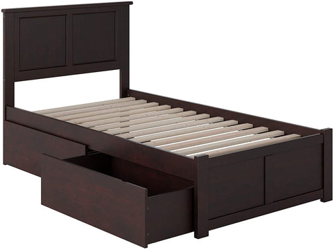 Oakestry Madison Platform 2 Urban Bed Drawers, Twin XL, Espresso