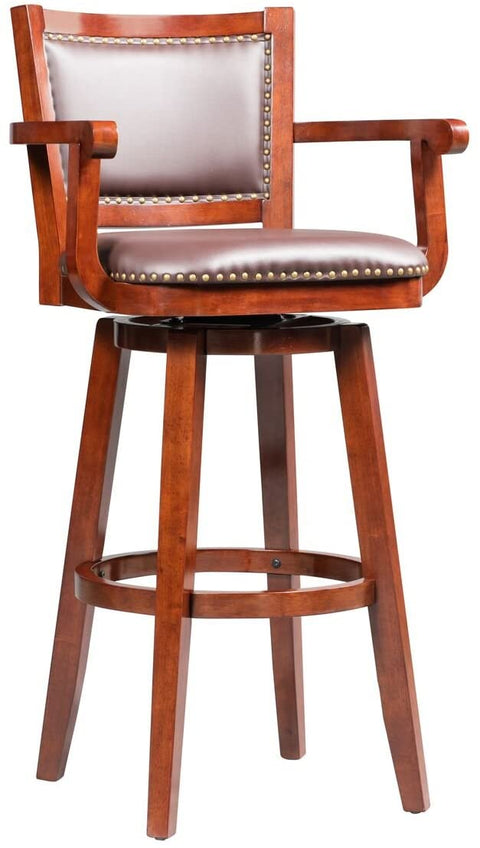 Oakestry Broadmoor Swivel Extra Tall Barstool, 50-Inch, Cherry