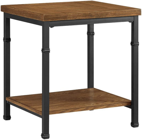 Oakestry Austin Wood and Metal End Table in Black
