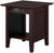 Oakestry Nantucket End Table with Charging Station, (20&#34; x 20&#34;), Espresso