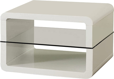 Oakestry 2-Shelf End Table Glossy White