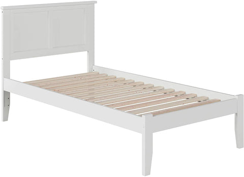 Oakestry Madison Platform Bed with Open Foot Board, Twin, White