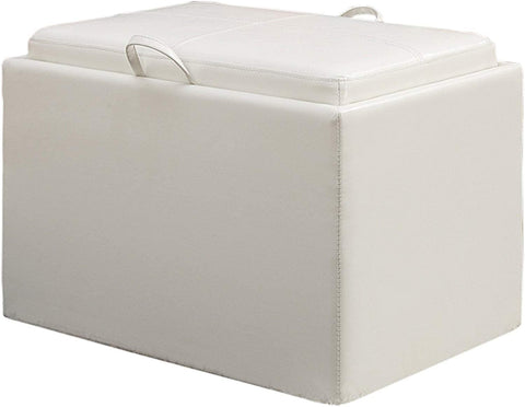 Oakestry Designs4Comfort Accent Storage Ottoman, Ivory