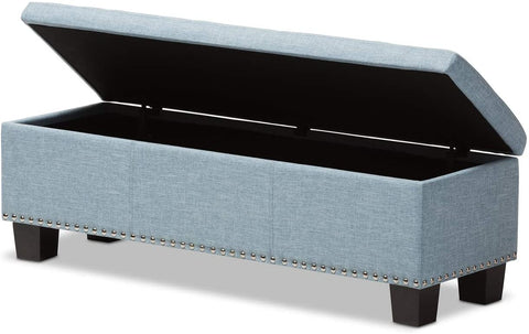 Oakestry Hannah Modern and Contemporary Upholstered Button-Tufting Storage Ottoman Bench Greyish Beige