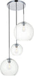 Oakestry Baxter 3 Lights Black Pendant with Clear Glass