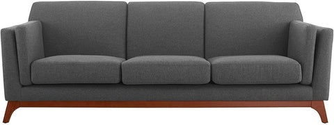 Oakestry Chance Mid-Century Modern Upholstered Fabric Sofa In Gray