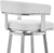 Oakestry Lorin 30&#34; White Faux Leather and Brushed Stainless Steel Swivel Bar Stool