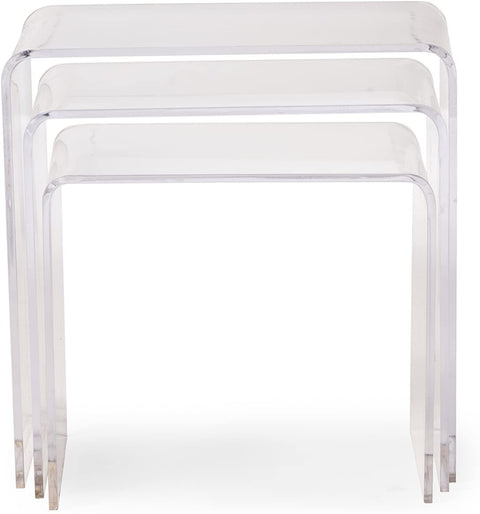 Oakestry Acrylic Nesting Tables, Clear