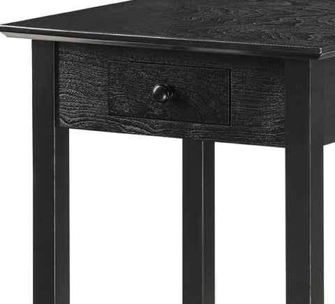 Oakestry American Heritage End Table with Drawer and Shelf, Black